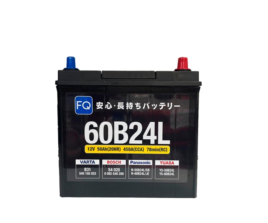 Аккумулятор, FQ 60B24L, 50 Ah, азия, тонкие клеммы, обратная полярность